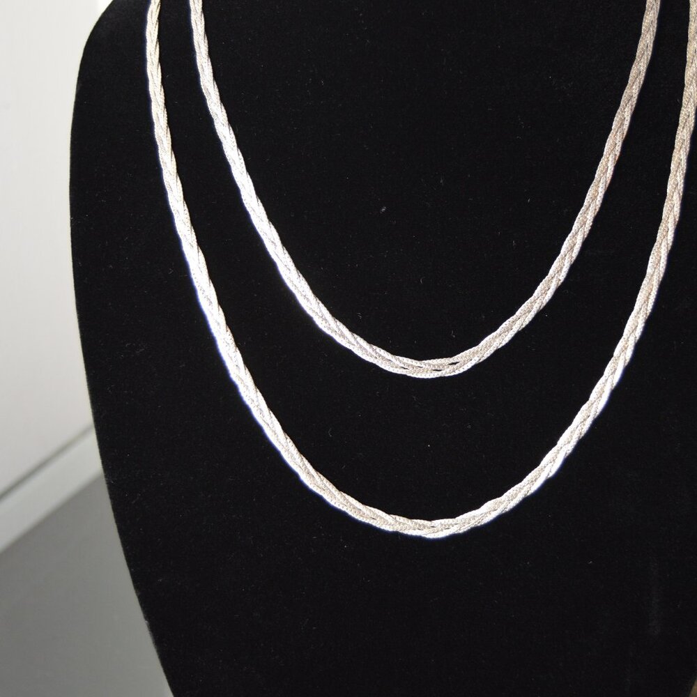 Sterling Silver Omega Chain Necklace, Two Sizes - Picture 3 of 7